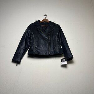 USA Bikers Dream Apparel Barneys Women XS Leather Coat Jacket Outerwear Black